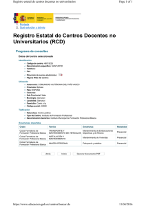 Registro Estatal de Centros Docentes no Universitarios (RCD) Page 1 of 1