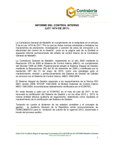 Informe pormenorizado del estado del sistema de control interno a nov 12 de 2013