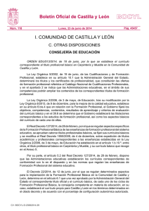 Boletín Oficial de Castilla y León C. OTRAS DISPOSICIONES CONSEJERÍA DE EDUCACIÓN