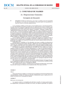 BOCM A) Disposiciones Generales I. COMUNIDAD DE MADRID