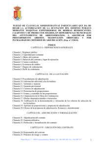 PLIEGO  DE  CLÁUSULAS  ADMINISTRATIVAS  PARTICULARES ... REGIR  LA  AUTORIZACIÓN  DE  LA ...