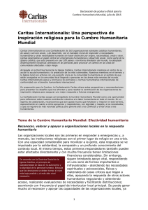 Declaración de postura oficial de Caritas Internationalis