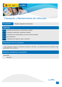 Transporte y Mantenimiento de Vehículos Ocupación Aptitudes Chapista reparador de carrocería