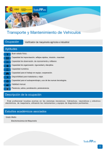 Transporte y Mantenimiento de Vehículos Ocupación Aptitudes Verificador de maquinaria agrícola e industrial