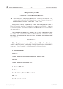 Corrección de errores de la Resolución de 30 de diciembre de 2014, por la que se crean Unidades y Grupos en el Cuerpo General de la Policía Canaria . Dirección General de Seguridad y Emergencias. (BOC nº 5, de 9.1.15). (Boletín oficial de Canarias numero 15 de 23 de enero de 2015)