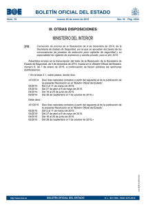 Corrección de errores de la Resolución de 4 de diciembre de 2014, de la Secretaría de Estado de Seguridad, por la que se aprueban las bases de las convocatorias de pruebas de selección para vigilante de seguridad y su especialidad de vigilante de explosivos y escolta privado , para el año 2015 .(Boletín oficial del Estado núm. 19 de 22 de enero de 2015)