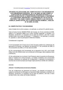 DECISIÓN ATALANTA/2/2009, DEL COMITÉ POLÍTICO Y DE SEGURIDAD DE