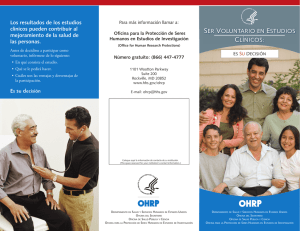 OHRP Brochure: Becoming a Research Volunteer: It s Your Decision (Spanish)