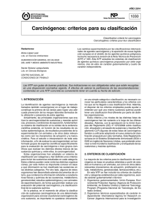 Nueva ventana:NTP 1030: Carcinógenos: criterios para su clasificación (pdf, 129 Kbytes)