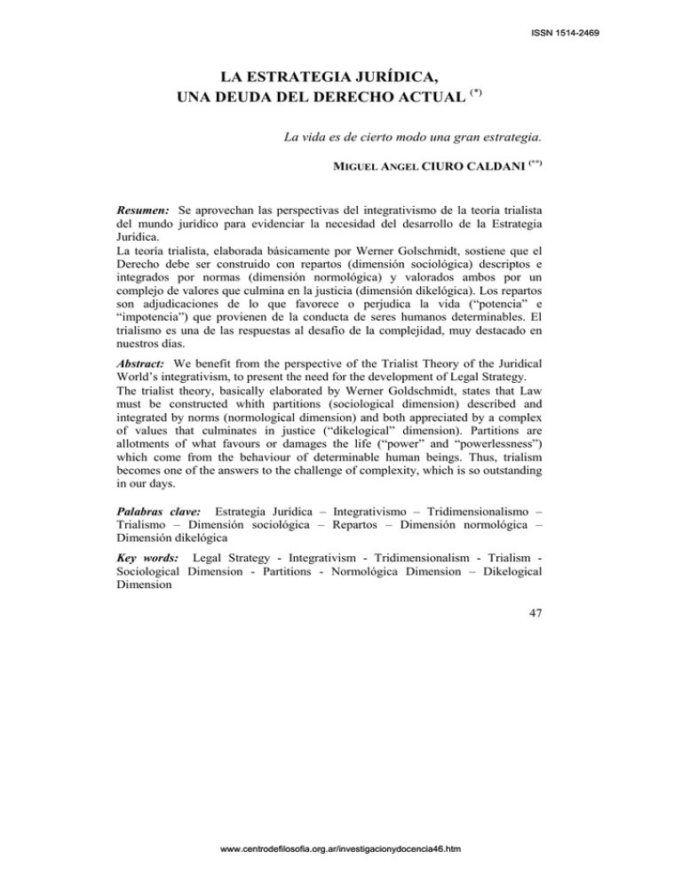 La Estrategia Juridica Una Deuda Del Derecho Actual