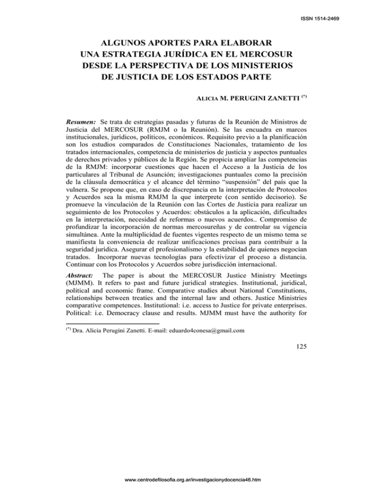 Algunos Aportes Para Elaborar Una Estrategia Jur Dica En El Mercosur