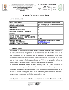PROGRAMA ANALITICO USO PEDAGOGICO Y MEDIOS INTERACTIVOS DE LA COMUNICACION  SEMESTRE III  PERIODO ACADEMICO 2014-1