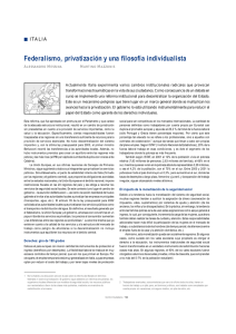 Federalismo, privatización y una filosofía individualista ITALIA