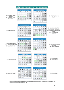 Calendario escolar Malaga16-17