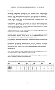 Informe de Temporada de Caza Deportiva Mayor Año 2014