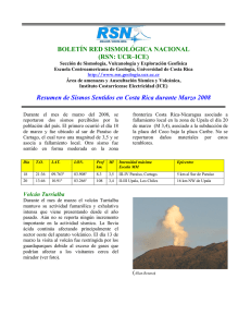 Reporte sismos y volcanes, Marzo 2008.