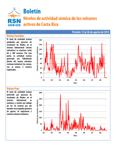 Boletín sismicidad volcánica, 15-26 de Agosto 2014.