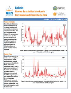 Boletín sismicidad volcánica, 1°-15 de Octubre 2014.