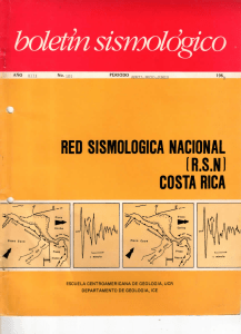 RED SISMOLÓGICA NACIONAL (R.S.N COSTA RICA No. 101