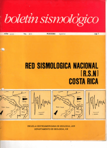 RED SISMOLÓGICA NACIONAL COSTA RICA n.S.NI No.