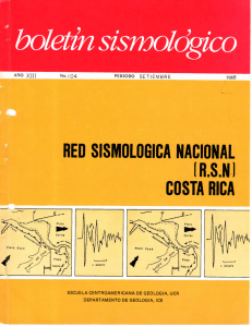RED SISMOLÓGICA NACIONAL (R.S.N COSTA RICA 1988