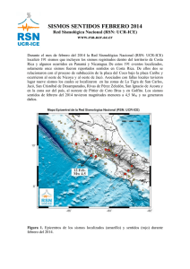 Reporte sismos sentidos, Febrero 2014.