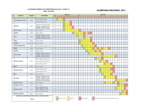 Calendario General de Competencias.