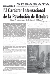El Carácter Internacional de la Revolución de Octubre P