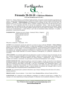 Fórmula 20-10-10 + Fúlvicos-Húmicos