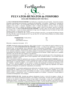 FULVATOS-HUMATOS de FOSFORO GUIA DE INFORMACION TECNICA