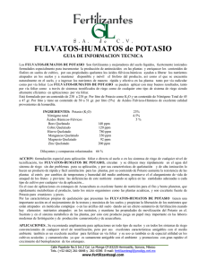FULVATOS-HUMATOS de POTASIO GUIA DE INFORMACION TECNICA