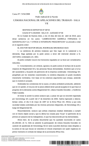 CÁMARA NACIONAL DE APELACIONES DEL TRABAJO - SALA VII  Causa N°: 5194/2008