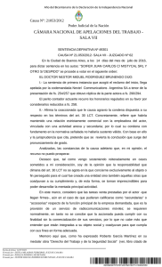 CÁMARA NACIONAL DE APELACIONES DEL TRABAJO - SALA VII Causa N°: 21053/2012