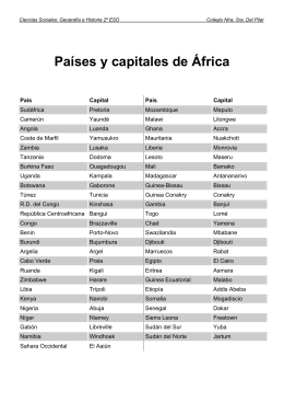 Paises Y Capitales De Africa Lista 25