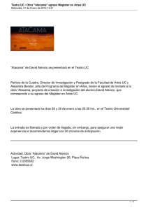 “Atacama” de David Atencio se presentará en el Teatro UC