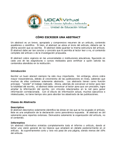 UDCA Virtual (2010) Como hacer un abstract