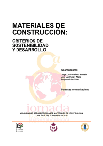 Materiales de construcción.Criterios de sostenibilidad y desarrollo