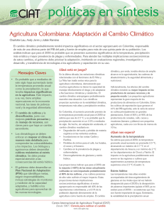 Agricultura Colombiana: adaptación al cambio climático 