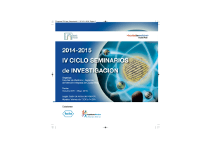 2014-2015 IV CICLO SEMINARIOS de INVESTIGACION Organiza: