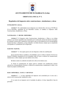 AYUNTAMIENTO DE EL BARRACO (Ávila) ORDENANZA FISCAL Nº 5.