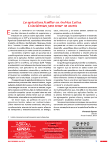 Editorial: La agricultura familiar en América Latina. Coincidencias para tomar en cuenta
