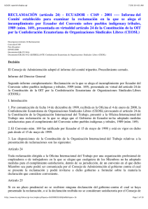 RECLAMACIÓN  (artículo  24)  -  ECUADOR  -... Comité  establecido  para  examinar  la ...
