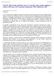 CEACR:  Observación  individual  sobre  el ... tribales, 1989 (núm. 169) Guatemala (ratificación: 1996) Publicación: 2007