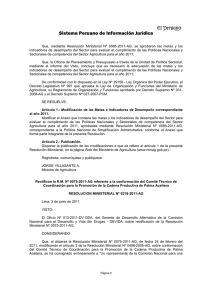 Rectifican la R.M. Nº 0075-2011-AG referente a la conformación del Comité Técnico de Coordinación para la Promoción de la Cadena Productiva de Palma Aceitera