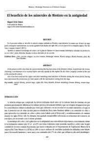 El beneficio de los minerales de Riotinto en la antigüedad