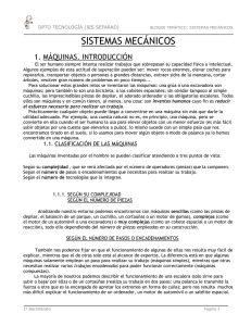 SISTEMAS MECÁNICOS 1. MÁQUINAS. INTRODUCCIÓN