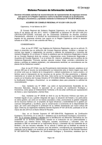 Declaran infundada solicitud de reconsi deración de representantes de empresas mineras que operan en la Región Cajamarca contra la decisión tomada en la Zonificación Ecológica y Económica y aprobada mediante la Ordenanza Nº 018-2010-GRCAJ-CR.