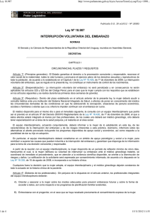 Ley Nº 18.987 INTERRUPCIÓN VOLUNTARIA DEL EMBARAZO Ley 18.987
