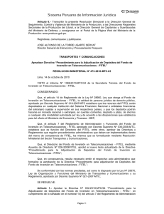 Aprueban Directiva “Procedimiento para la Adjudicación de Depósitos del Fondo de Inversión en Telecomunicaciones - FITEL”