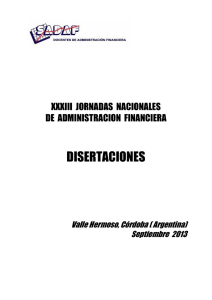 DISERTACIONES XXXIII  JORNADAS  NACIONALES DE  ADMINISTRACION  FINANCIERA